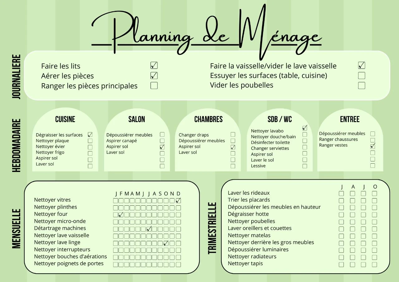 Planificador de Limpieza A4 Laminado Reutilizable – Organización de Tareas Domésticas – photo 3